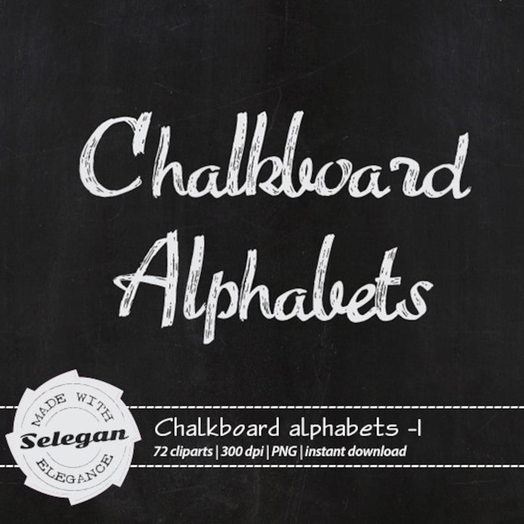 CHALKBOARD ALPHABETS 1 , Alphabet Letters, Alphabet Clip Art, Hand