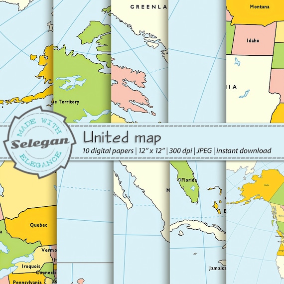 UNITED MAP Digital Printable Country Map Background for - Etsy