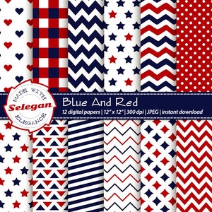 BLUE and RED , july 4 Patriotic colours, united states fourth of july, americana patterns scrapbook paper download