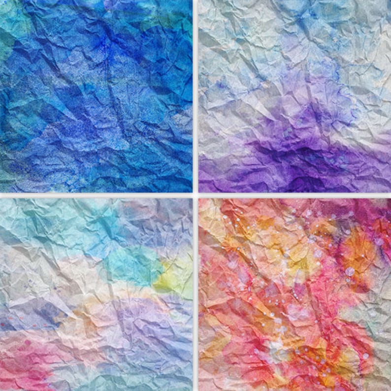 Water Color Paper Pack Crumpled Watercolor Etsy