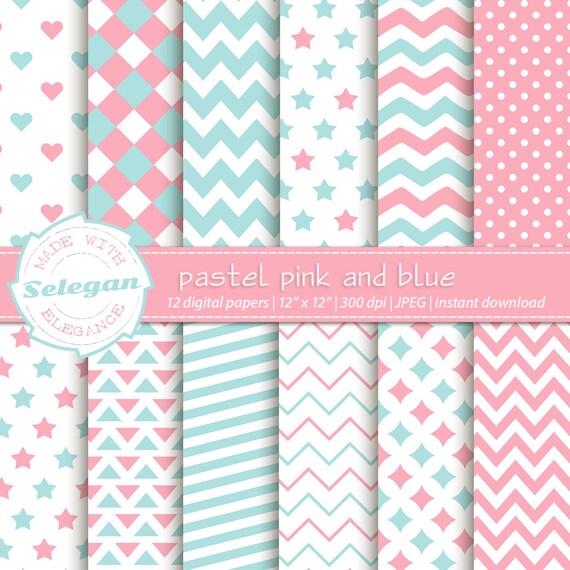 Baby Shower Background Pastel Pink And Blue Etsy
