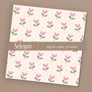 VINTAGE FLOWERS digital printable scrapbook paper backgrounds image 2