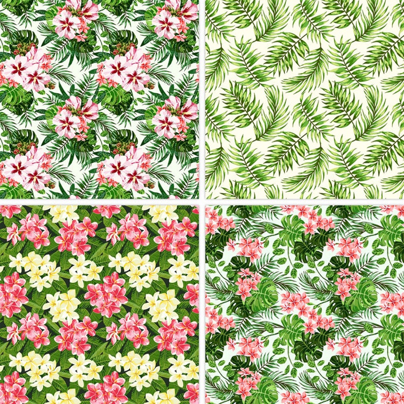 TROPICAL LEAVES 3 Digital Printable Tropical Pattern - Etsy