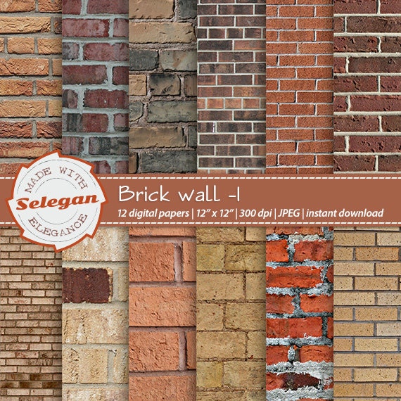 Brick Texture Scrapbook Paper Brick Wall 1 Etsy