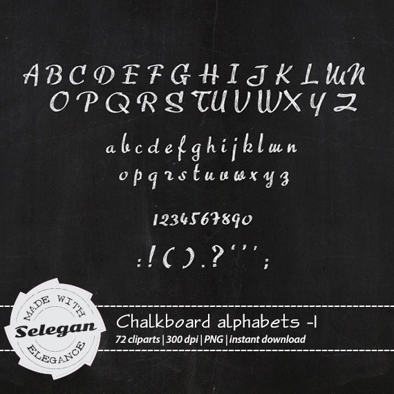 CHALKBOARD ALPHABETS 1 , Alphabet Letters, Alphabet Clip Art, Hand
