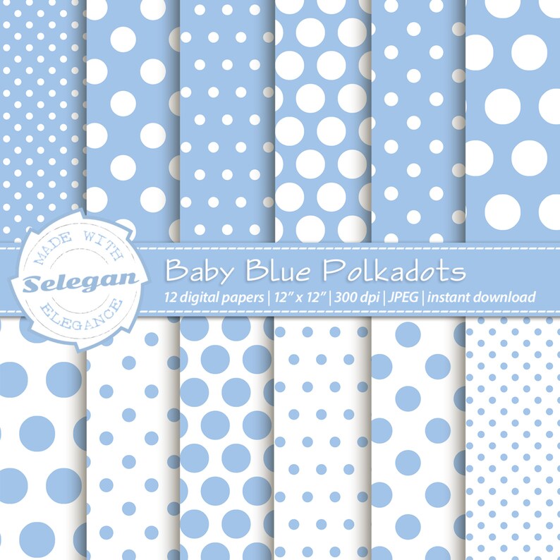 Polka dot Baby Blue Polkadots polka dots digital Etsy