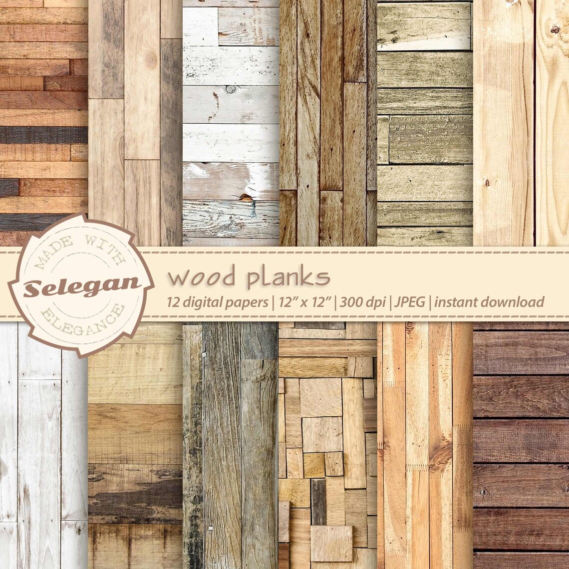 WOOD PLANKS Digital Printable Shiplap Scrapbook Paper | Etsy