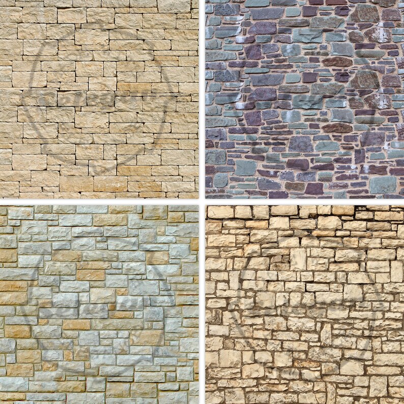 Brick Wall 4 digital printable pattern paper for Etsy