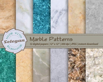 Marble Digital Paper - Etsy