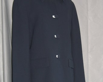 On Sale Navy Blue Blazer White Accents