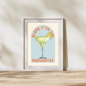 Geef het maar aan de Margaritas-cocktailprint – barwagenkunst, thuisbardecoratie, retro cocktailmuurkunst (digitale download)