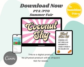 PTA / PTO Event Summer Fair Fundraiser Editable Canva Template