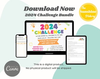 PTA Event 2024 Year Challenge Bundle Editable Canva Template