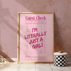 Coquette Pink Guest Check Print – Cute Girly Wall Art  - Made to order