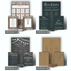 PRINTABLE Wedding Seating Plan Chart Sign FULLY personalised - FREE alterations