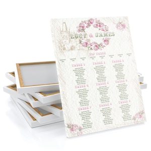 Personalised Rose Flower Wedding Table / Seating Plan Large A1 A2 A3