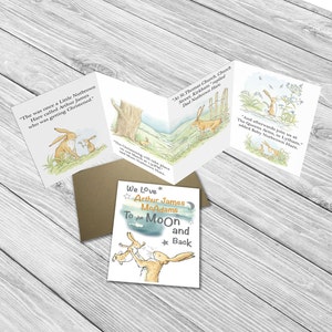 Convites personalizados feitos à mão Adivinhe o quanto eu te amo Batizado/Aniversário + Envelope