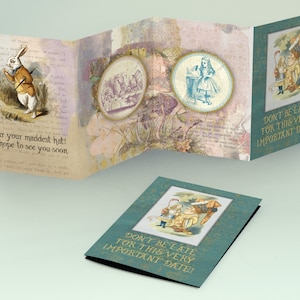 Personalizzato HANDMADE Alice nel paese delle meraviglie Battesimo / Compleanno / Inviti di nozze + Busta