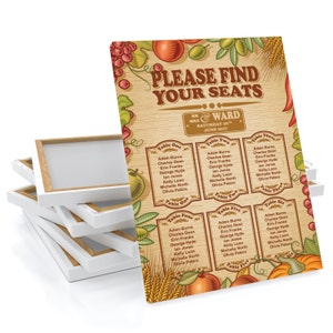 Personalised Rustic Harvest Autumn Wedding Table / Seating Plan Large Print OR Canvas A1 A2 A3