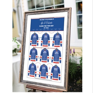 Ice Hockey NHL Wedding Seating Chart Template | Sports Team Table Plan | Seating Plan