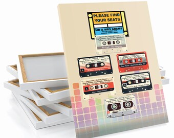 Retro Record Audio Cassette - Band Wedding Table / Seating Plan Large Print OR Canvas A1 A2 A3