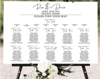 Personalised Wedding Table Seating Plan, Wedding Seating Chart, Wedding Seating Plan, Wedding Seating sign, Table Plan with photo