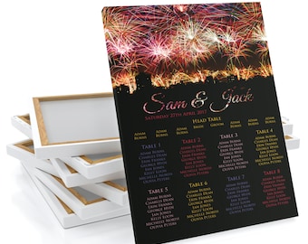 Fireworks Wedding Table Seating Plan Chart Charity Gala Night Frame Canvas Print