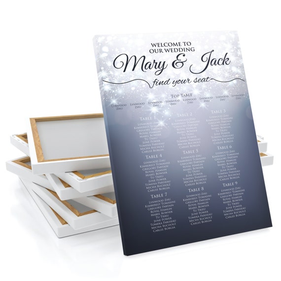 PERSONALISED A3 A2 WEDDING SEATING PLAN PERSONALISED WEDDING TABLE PLANNER 
