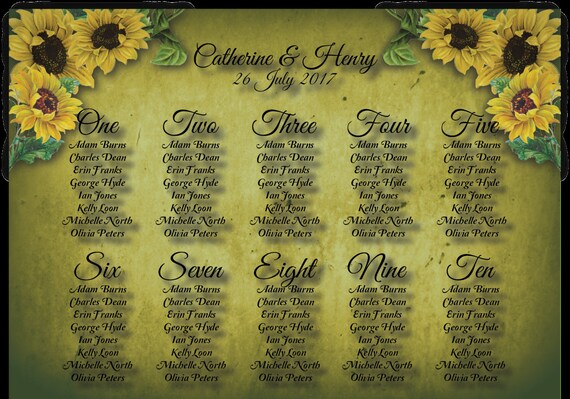A2 floral Vintage style Wedding table seating plan A3 also available 