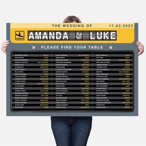 Airport Wedding Seating Plan, Destination Wedding Seating Chart. Travel Wedding Sign, World Wedding Table Plan