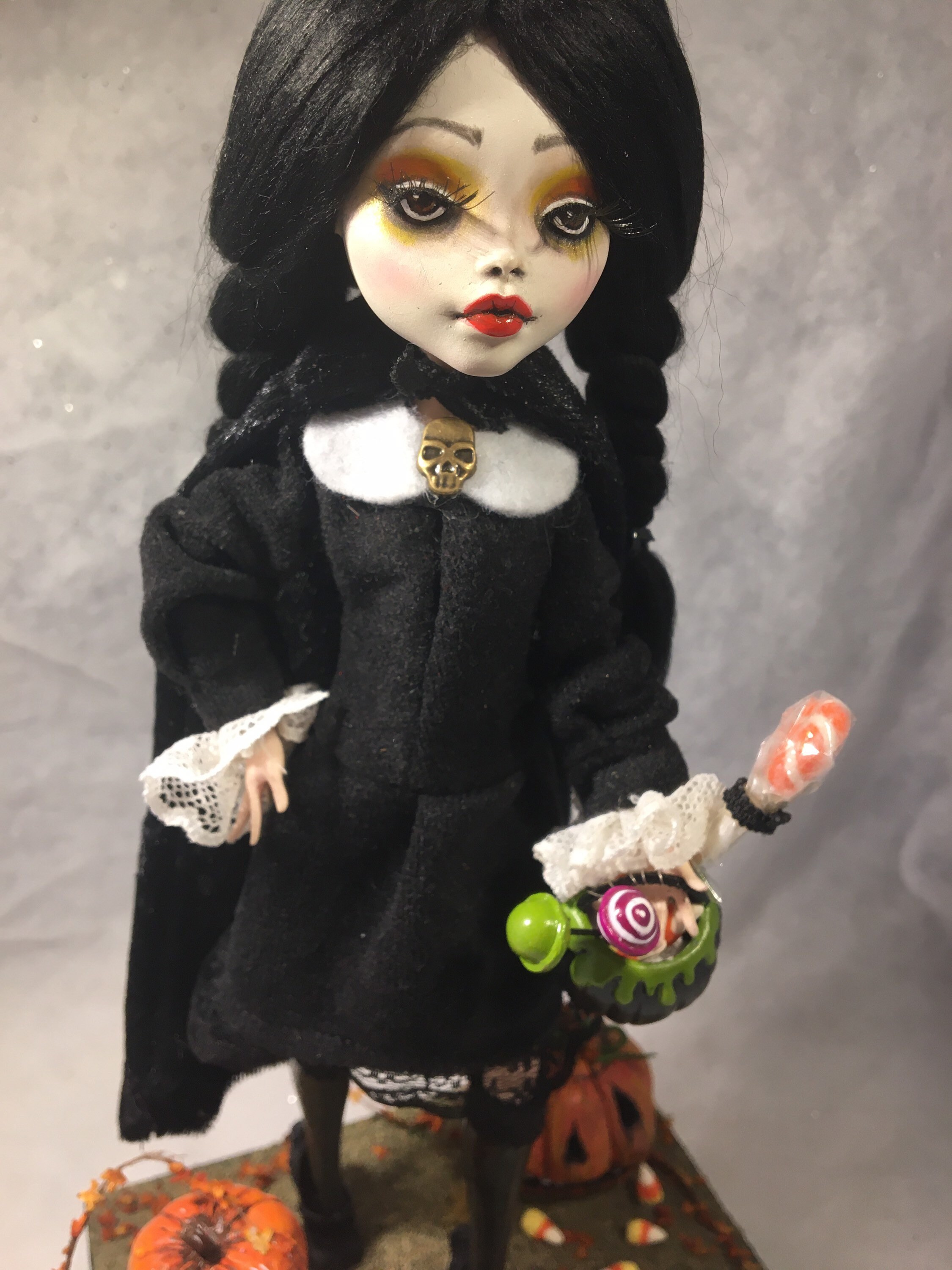 Wednesday Addams Inspired Monster High Doll Repaint Diorama | Etsy UK