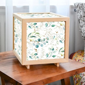 Eucalyptus pattern table lamp | Plant pattern table lamp | Leaves and Branches pattern lamp | Leaves fabric Lamp | Leaves Pattern lampshade