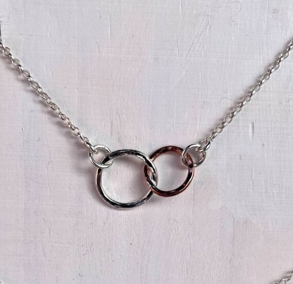 Circle of Light Neckace, Sterling Silver & Copper Necklet