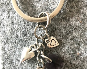 Mum Keyring Key Chain, Gift for Mum, Heart Key Ring, Stainless Steel Handbag Backpack Charms, Bag Key Charms, Gift for Her