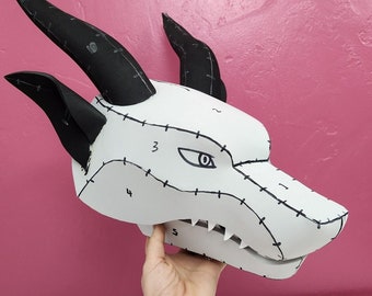 Wolf Dragon Head Puppet Digitaal patroon voor EVA-schuim