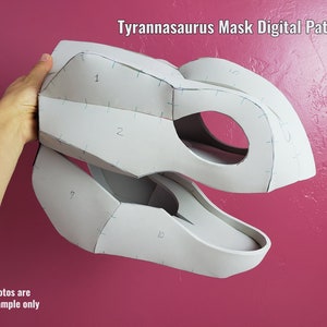 Máscara de Trex **Patrón digital** para espuma EVA / Patrón de máscara de dinosaurio / Tyrannosaurus Rex