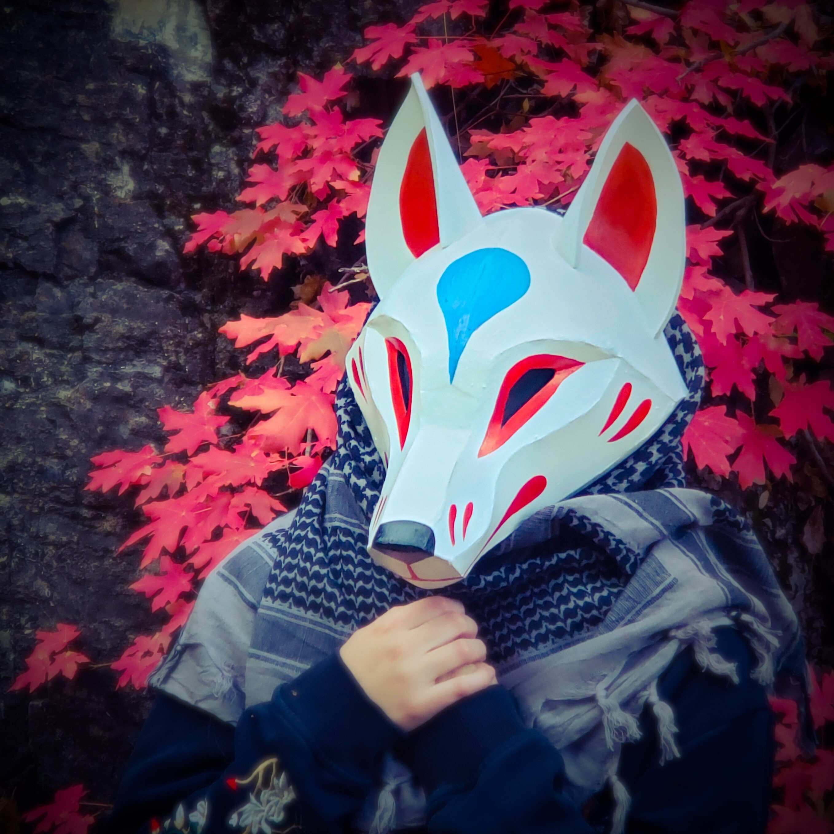 Kitsune Mask Resin Japanese Fox Classic Masks Made to Order white 