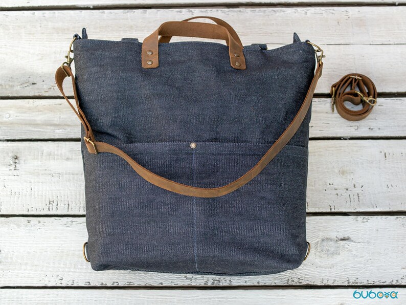 Convertible Waxed Diaper Bag With Genuine Leather Straps Etsy