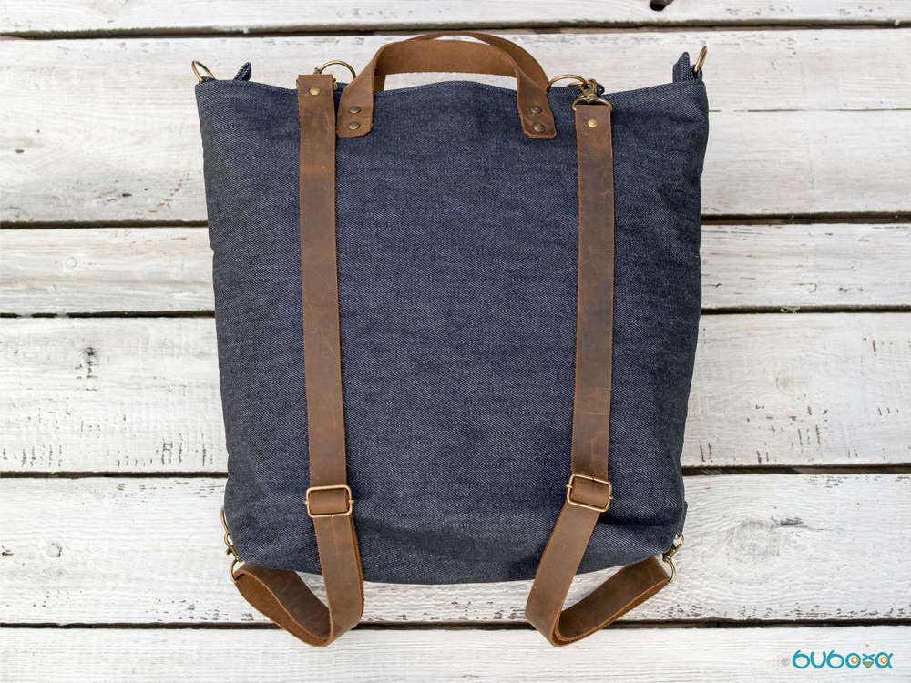 Convertible Waxed Diaper Bag With Genuine Leather Straps - Etsy