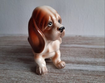 Vintage dog figurine, hound dog, made in Japan, dog figurine, hand painted, retro, dogs, vintage, dogs, vintage figurines, collectibles