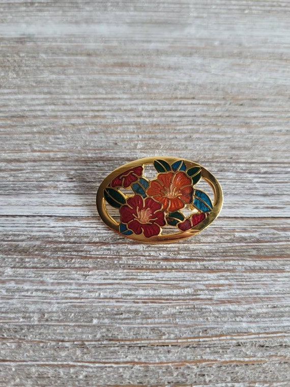 Cloisonne brooch deals