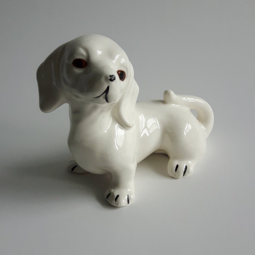Vintage dog figurine porcelain made in japan circa 1970 Etsy