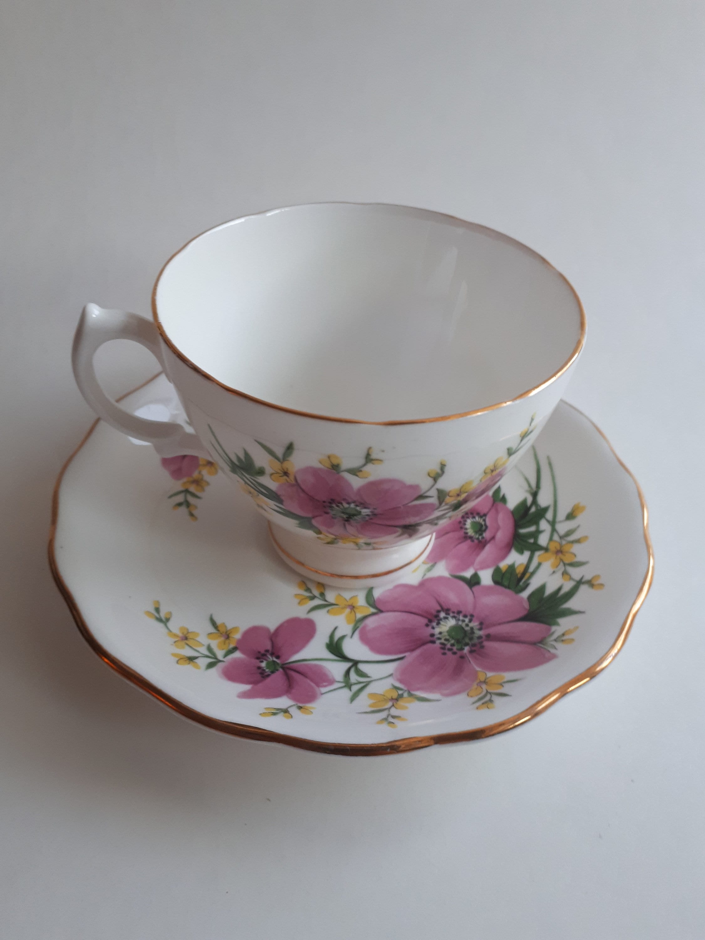 Royal Vale Bone China Pattern 1666 Tea Cup Pink Flowers Etsy Canada