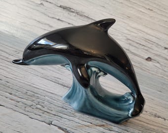 Vintage Poole Pottery Dolphin Figurine – Glazed Ceramic Collectible
