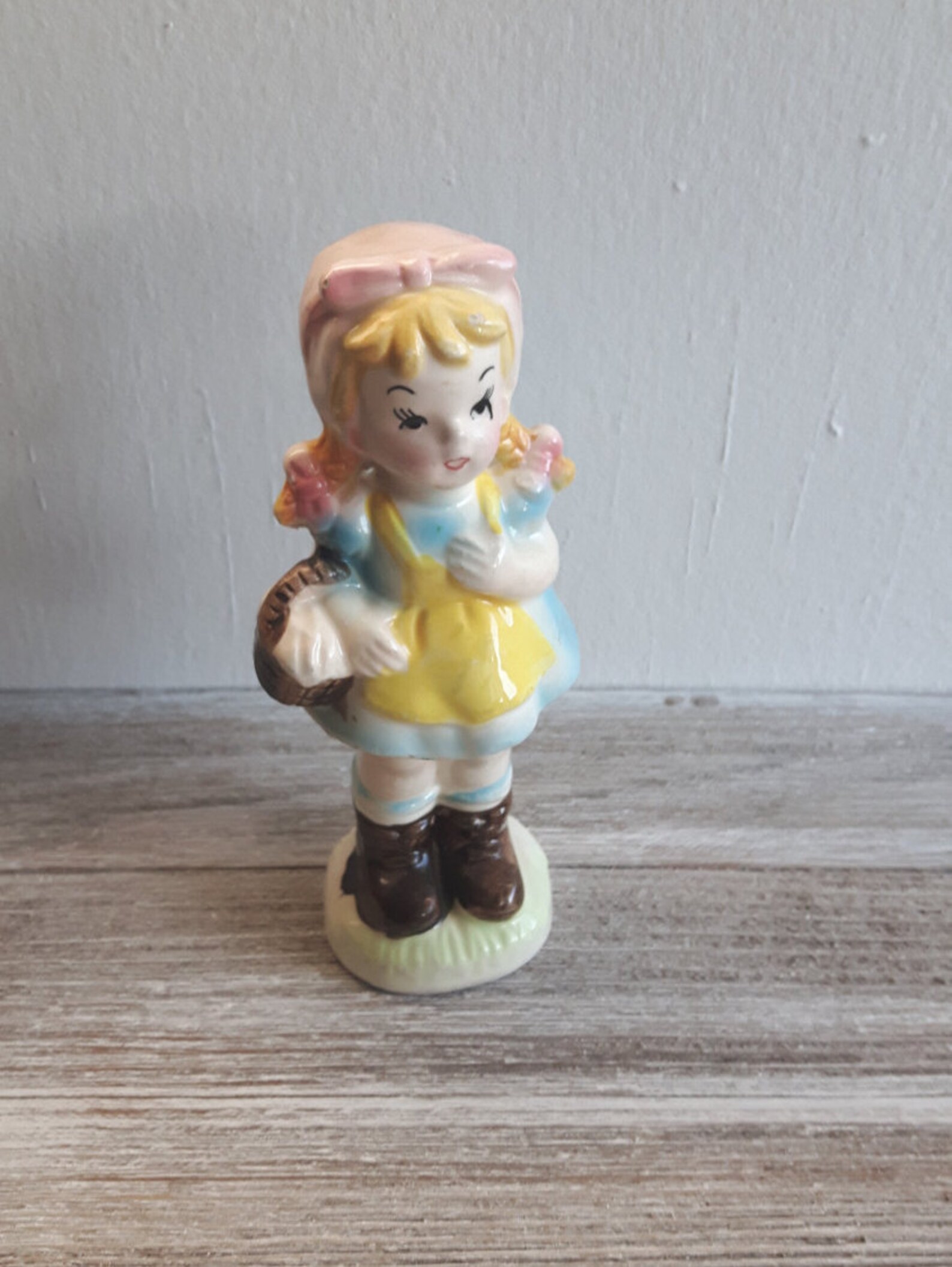 Vintage Girl Figurine Farm Hand Girl With Basket. Made in - Etsy