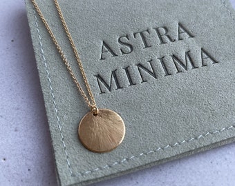 Etched Circle Necklace, Gold Filled Minimalist Gold Circle Necklace, Gold Filled & Vermeil Jewellery, Everyday Gold Necklace