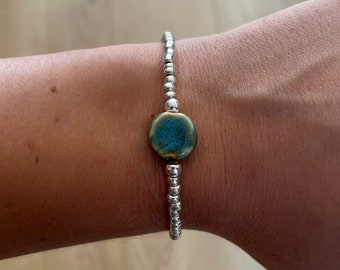 Blue Stone Bracelet, Everyday Boho Blue Bracelet, Something Blue Bracelet, Coastal Boho Bracelet, Hippie Jewellery, Blue Stone Bracelet Gift