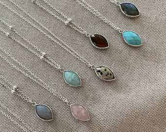 Natural Gemstone Necklace Gift, Everyday Gemstone Necklace, Gemstone Jewellery, Colourful Necklace, Boho Gift Idea, Gift for Girl Mum Sister
