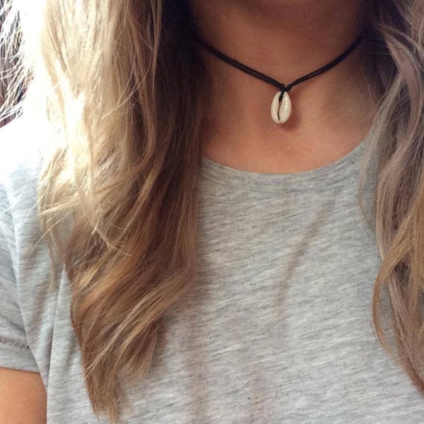 Kauri-schelpketting, strandliefhebber cadeau, verstelbare schelpketting, cadeau voor haar, surfen, boho-strandketting, uniseks, vakantiesieraden