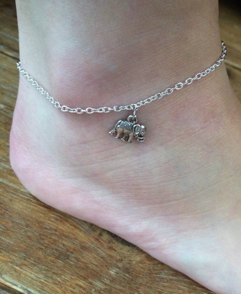 Elephant Bracelet Elephant Anklet 5 Size Options Elephant Etsy UK